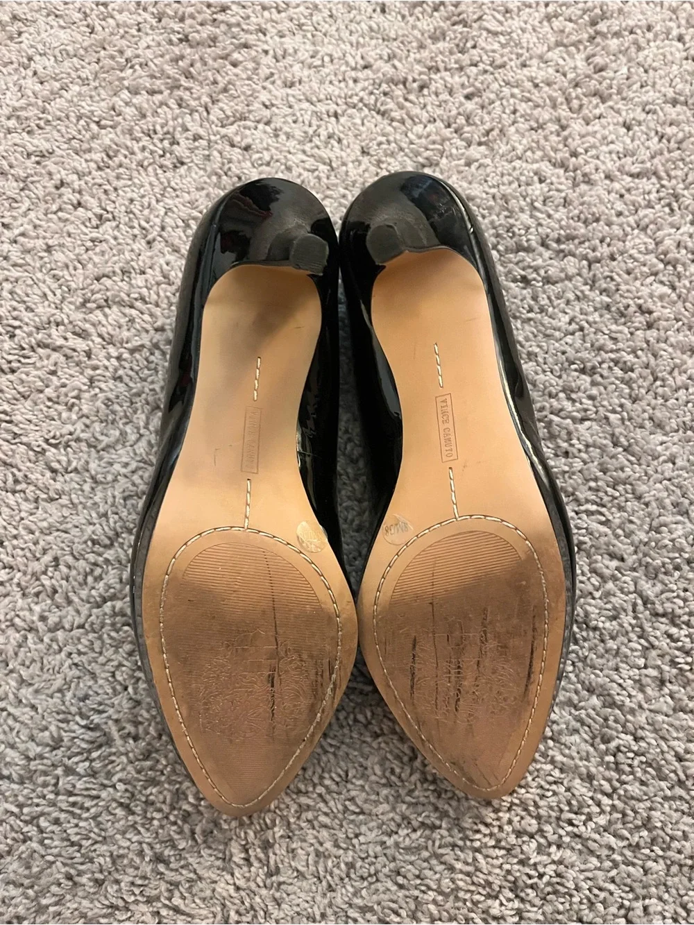 Vince Camuto Black Patent Pointed Pumps